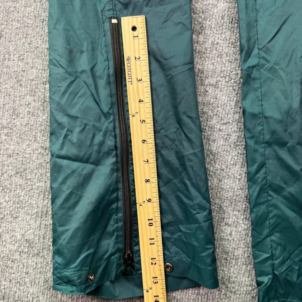Vintage Helly Hansen Rain Pants XL Green Packable Waterproof Shell Ankle Zip